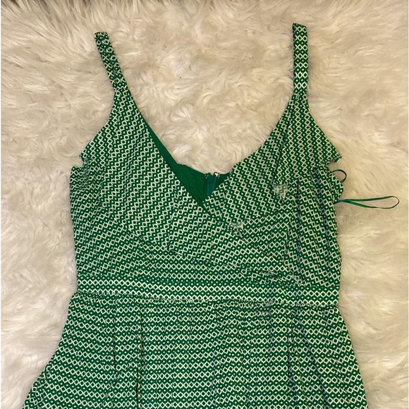 Bar III Green White Tiered Ruffle Dress - Picture 9 of 12
